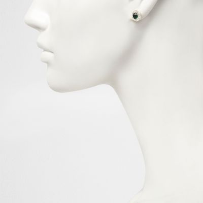 Green May birthstone stud earrings